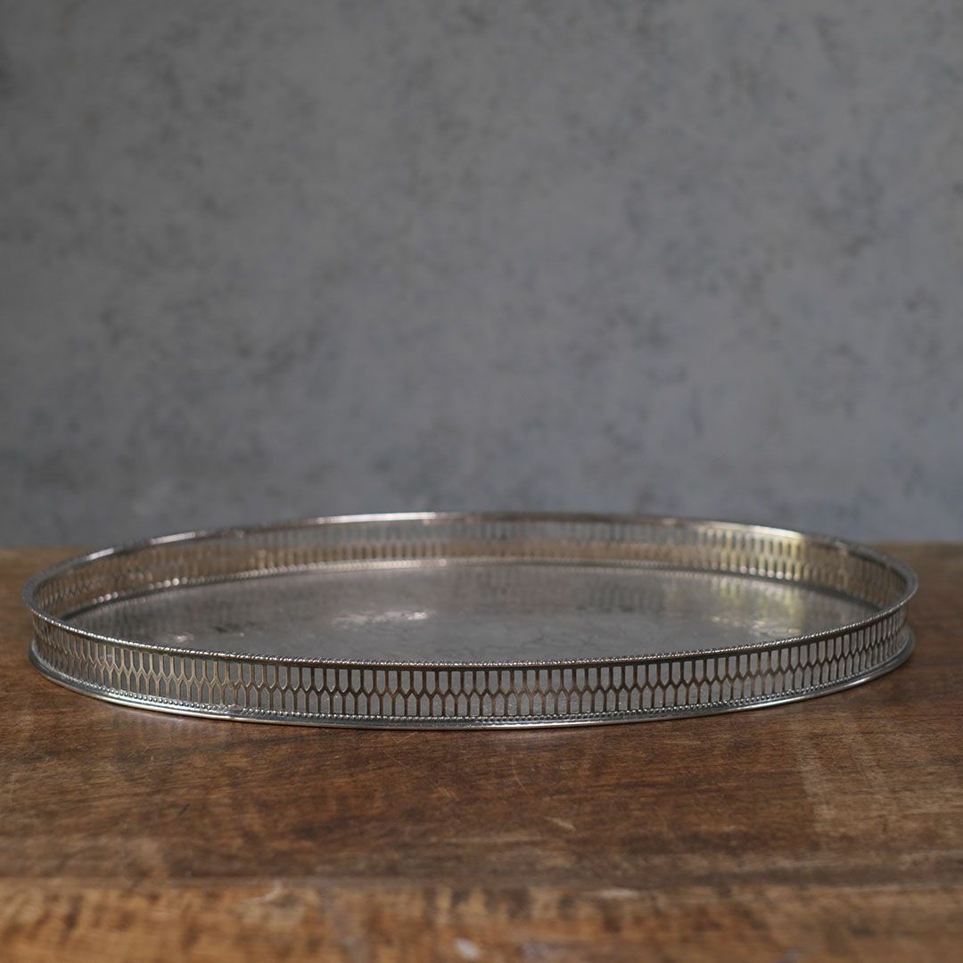 ヴィンテージ シルバープレートトレイ VINERS OF SHEFFIELD 楕円 トレー イギリス3