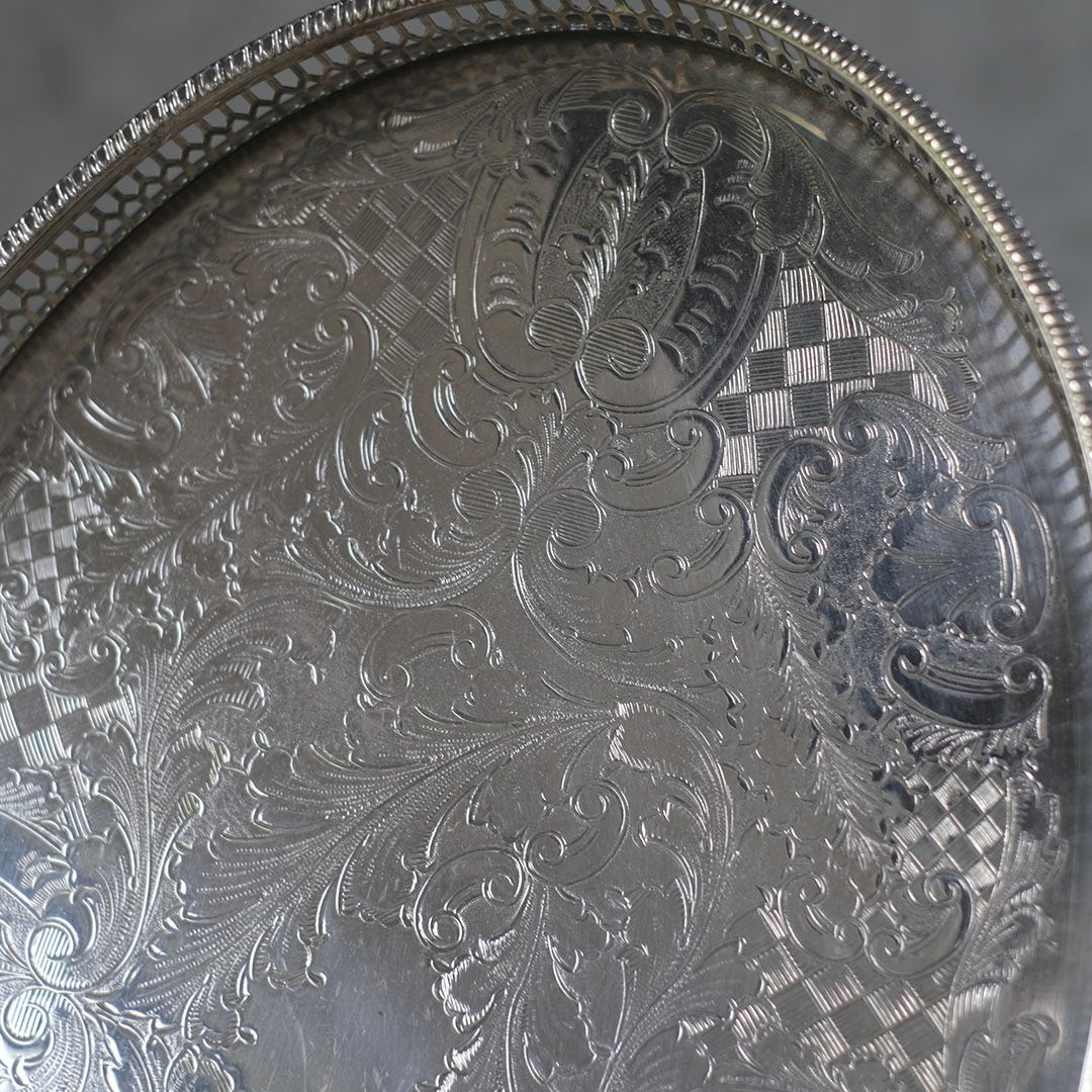 ヴィンテージ シルバープレートトレイ VINERS OF SHEFFIELD 楕円 トレー イギリス5