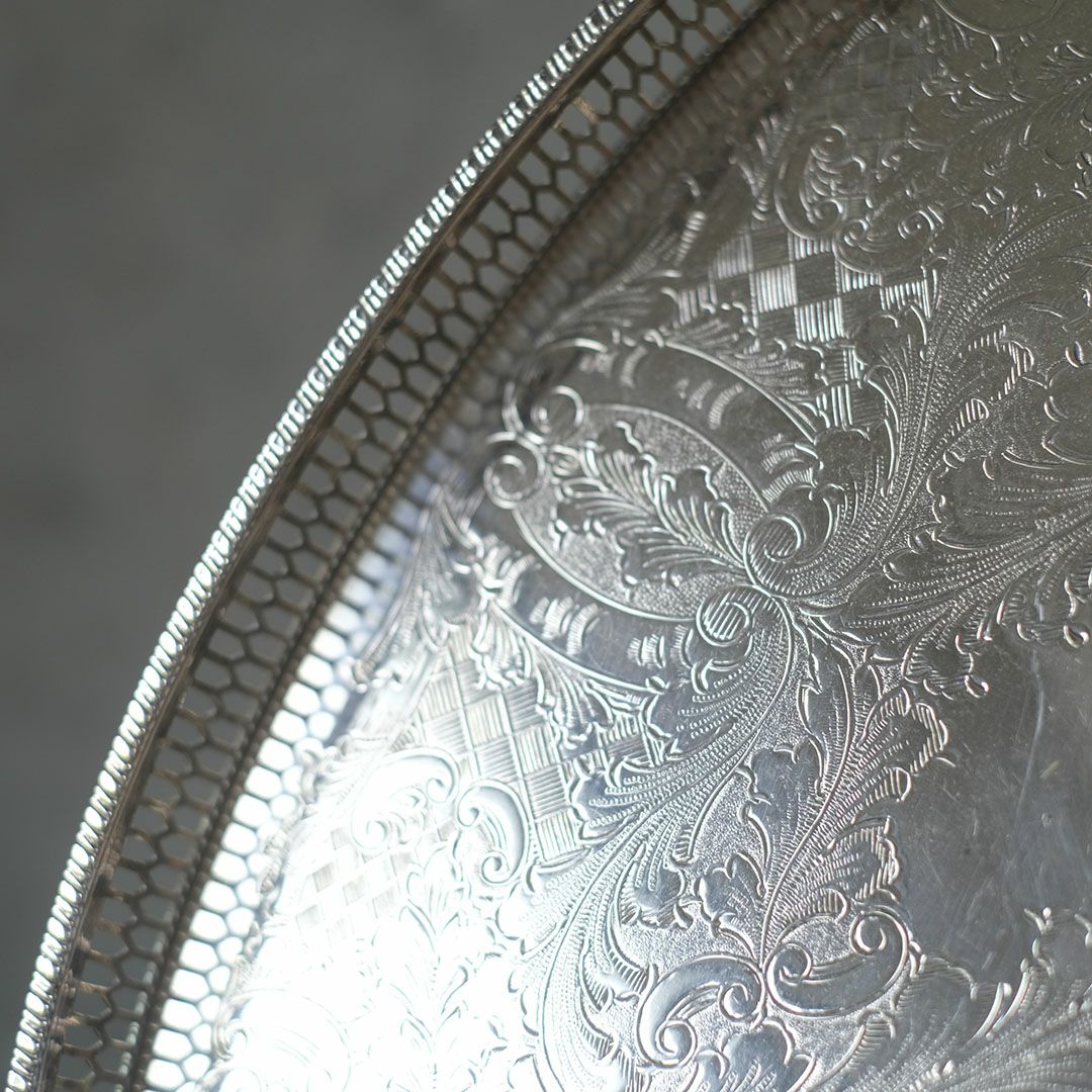 ヴィンテージ シルバープレートトレイ VINERS OF SHEFFIELD 楕円 トレー イギリス6