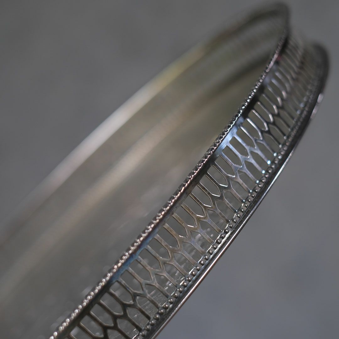 ヴィンテージ シルバープレートトレイ VINERS OF SHEFFIELD 楕円 トレー イギリス7