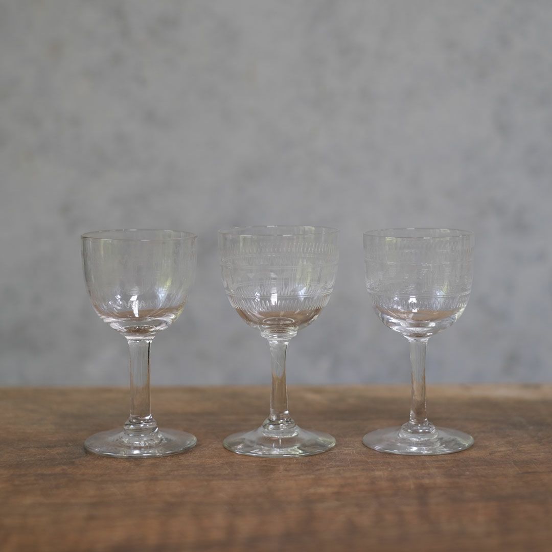 アンティーク アペリティフグラス イギリス アシッドエッチング3