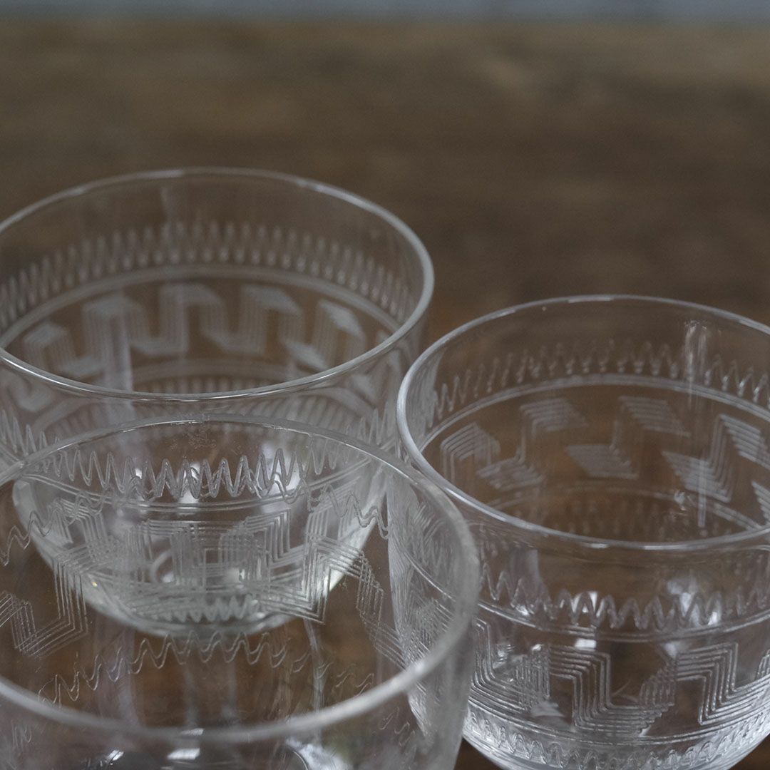 アンティーク アペリティフグラス イギリス アシッドエッチング5