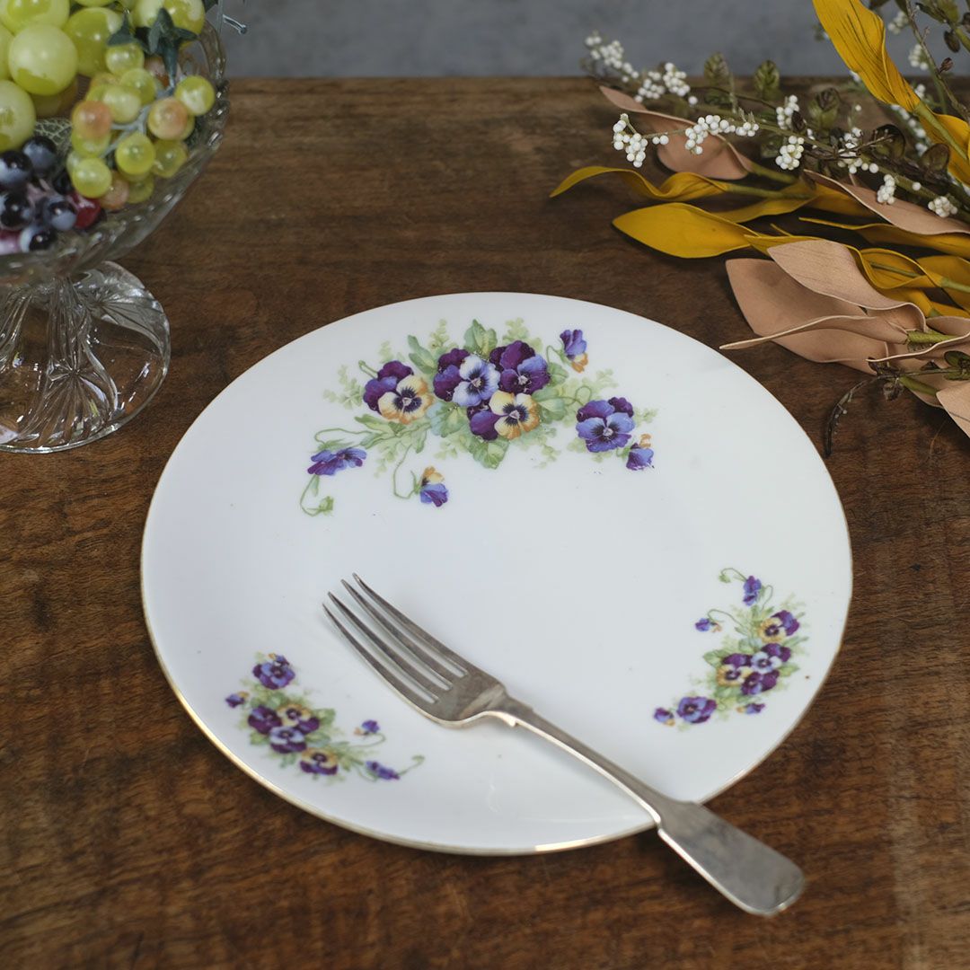 アンティークプレート 菫 バイオレット VICTORIA Czechoslovakia チェコスロバキア1