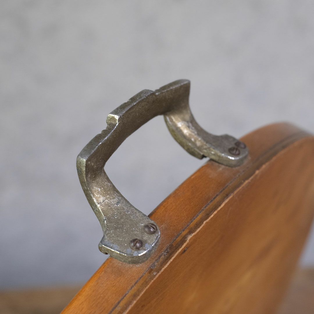 アンティークティートレイ ラウンド 木製 イギリス6