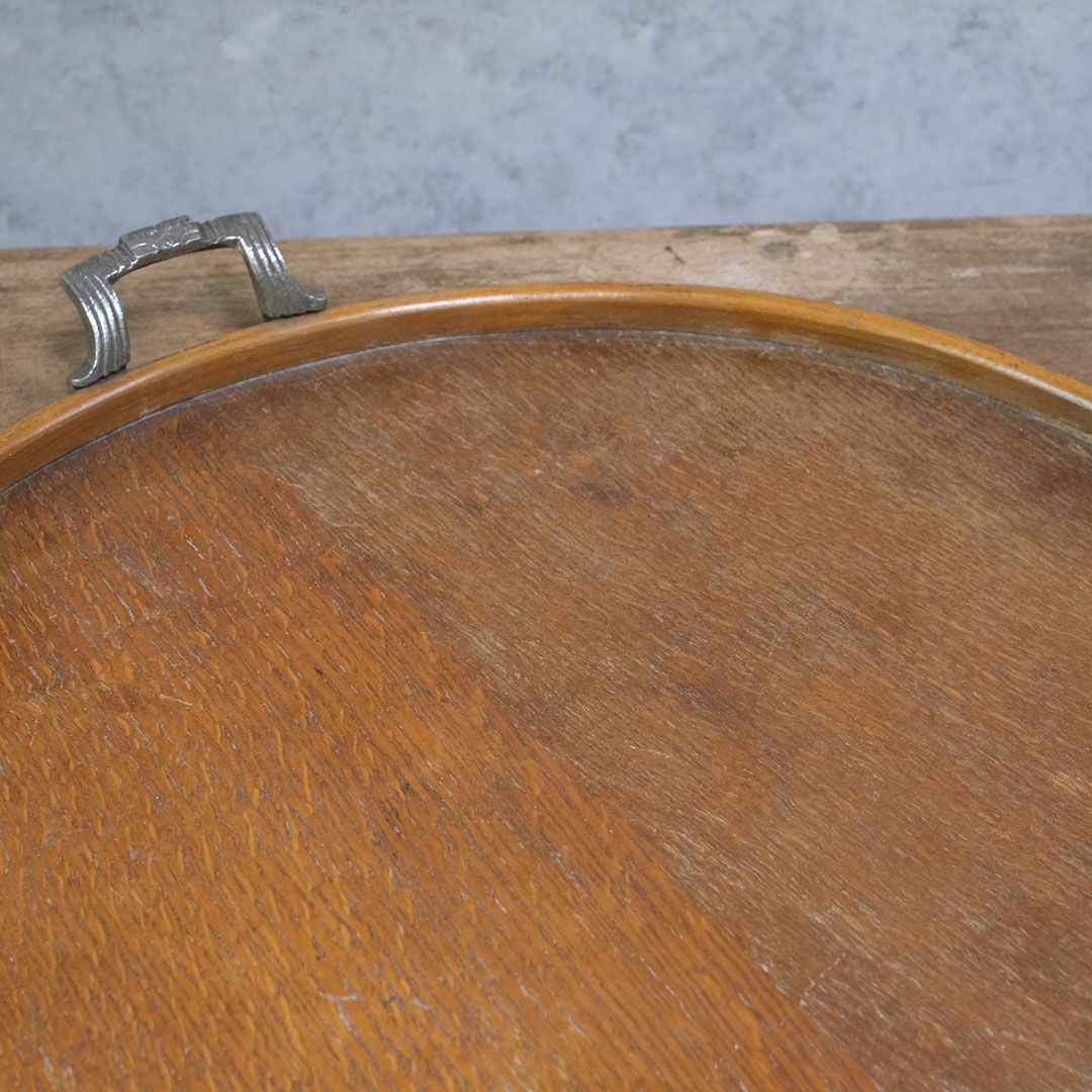 アンティークティートレイ ラウンド 木製 イギリス7