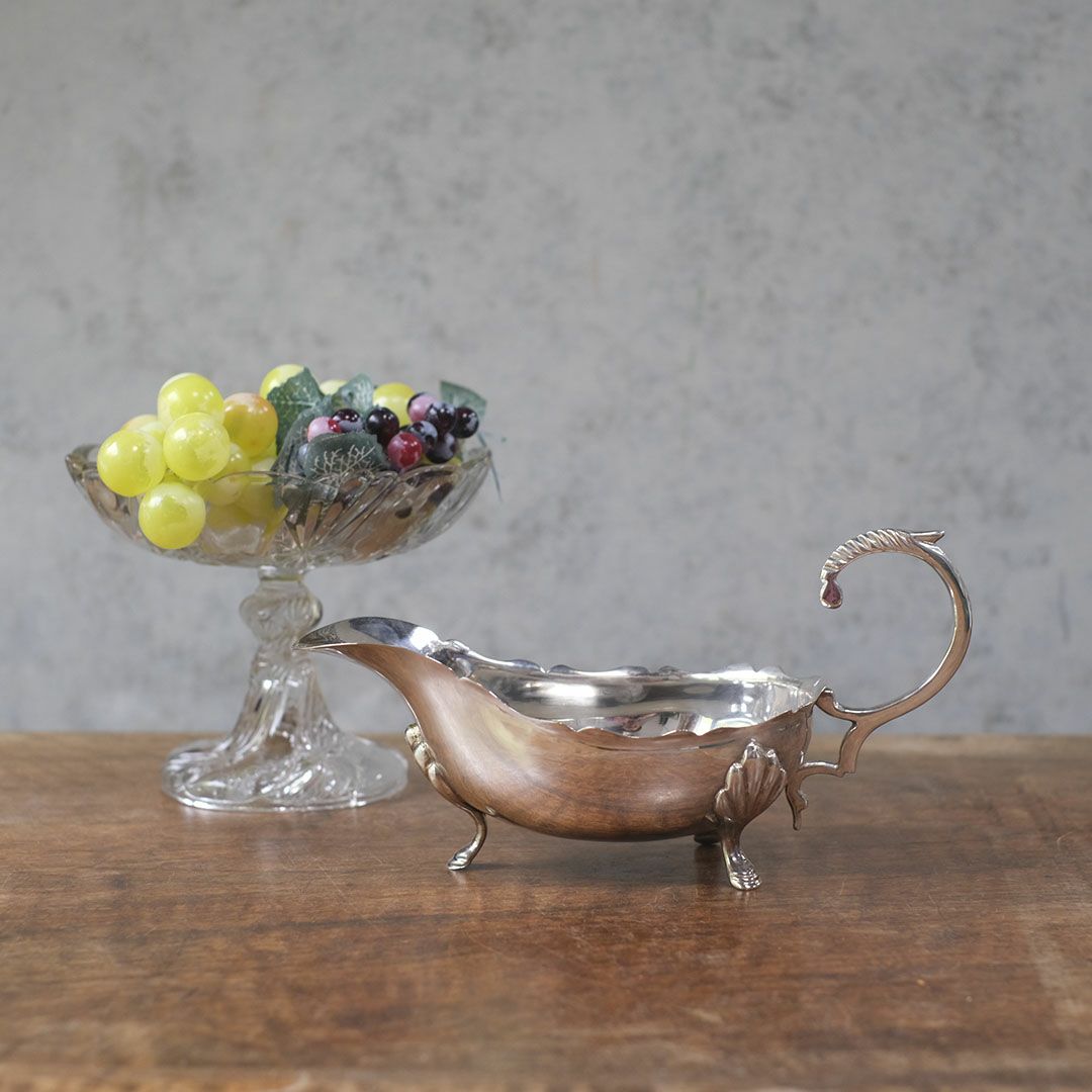 アンティーク ソースポット イギリス シルバープレート グレービーボート