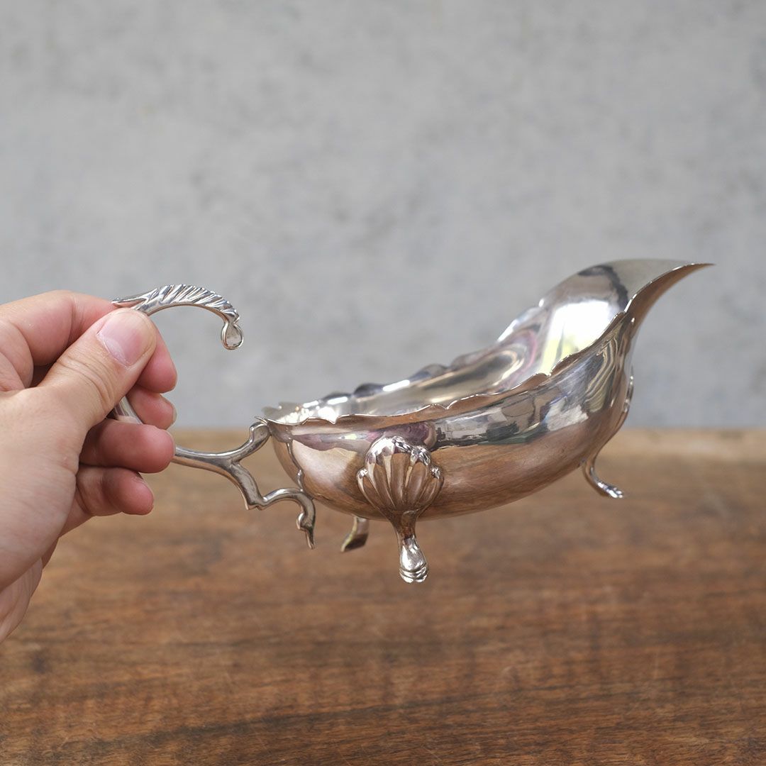 アンティーク ソースポット イギリス シルバープレート グレービーボート3