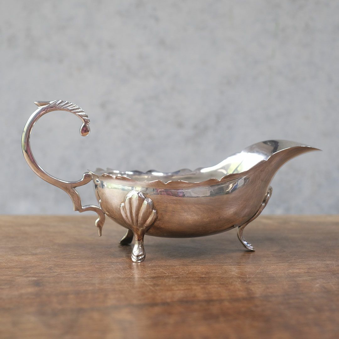 アンティーク ソースポット イギリス シルバープレート グレービーボート4