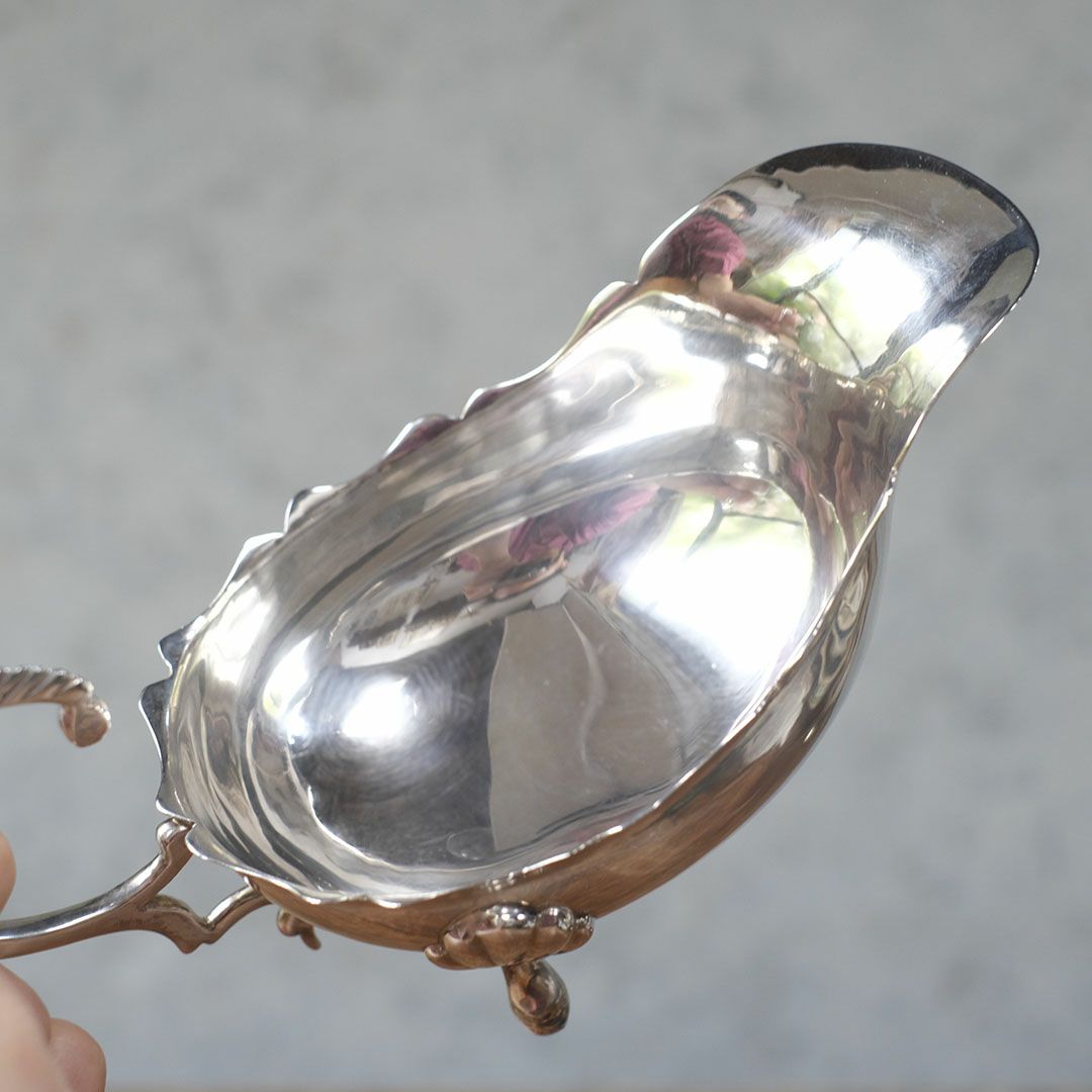 アンティーク ソースポット イギリス シルバープレート グレービーボート5