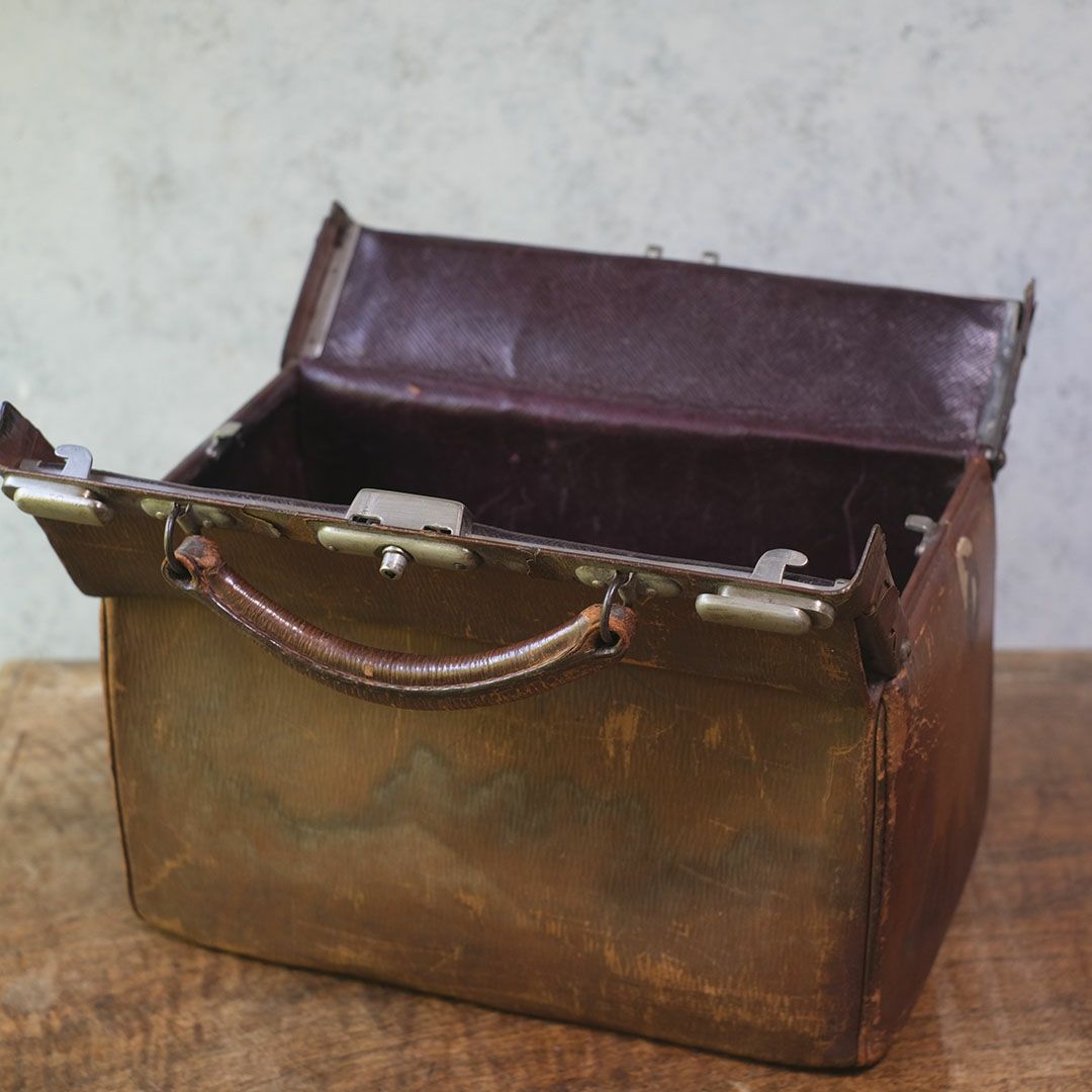 アンティークドクターズバッグ イギリス 本革 医者用鞄4