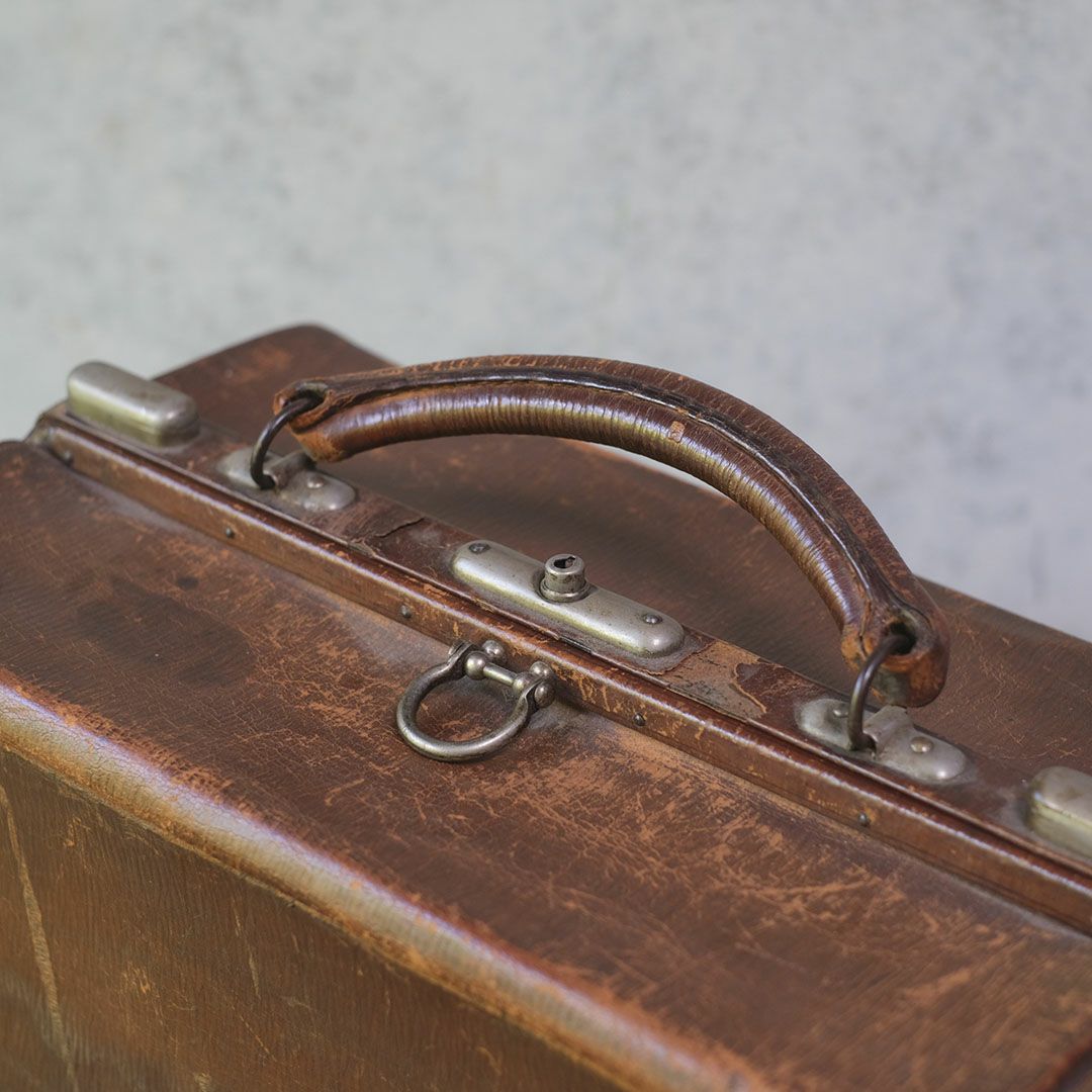 アンティークドクターズバッグ イギリス 本革 医者用鞄8