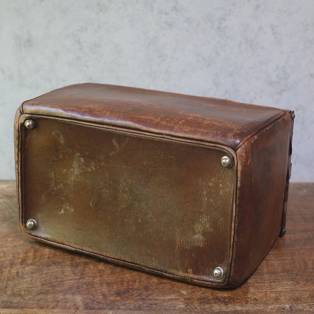 アンティークドクターズバッグ イギリス 本革 医者用鞄10