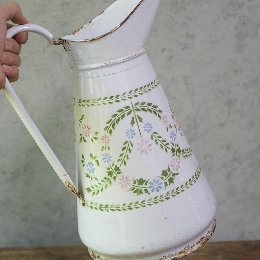 アンティークエナメルピッチャー フランス 琺瑯2