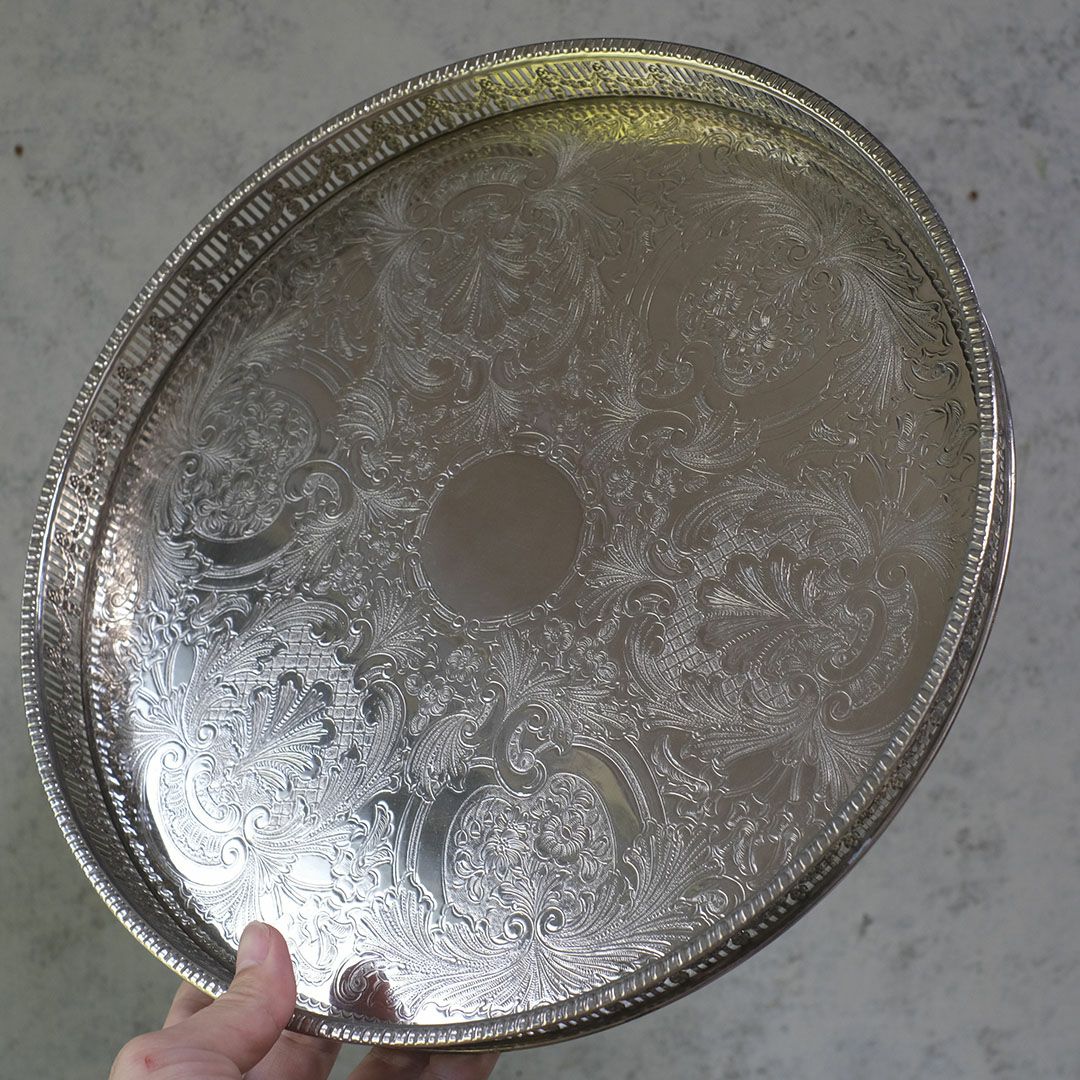 ヴィンテージ シルバープレートトレイ お盆 イギリス3