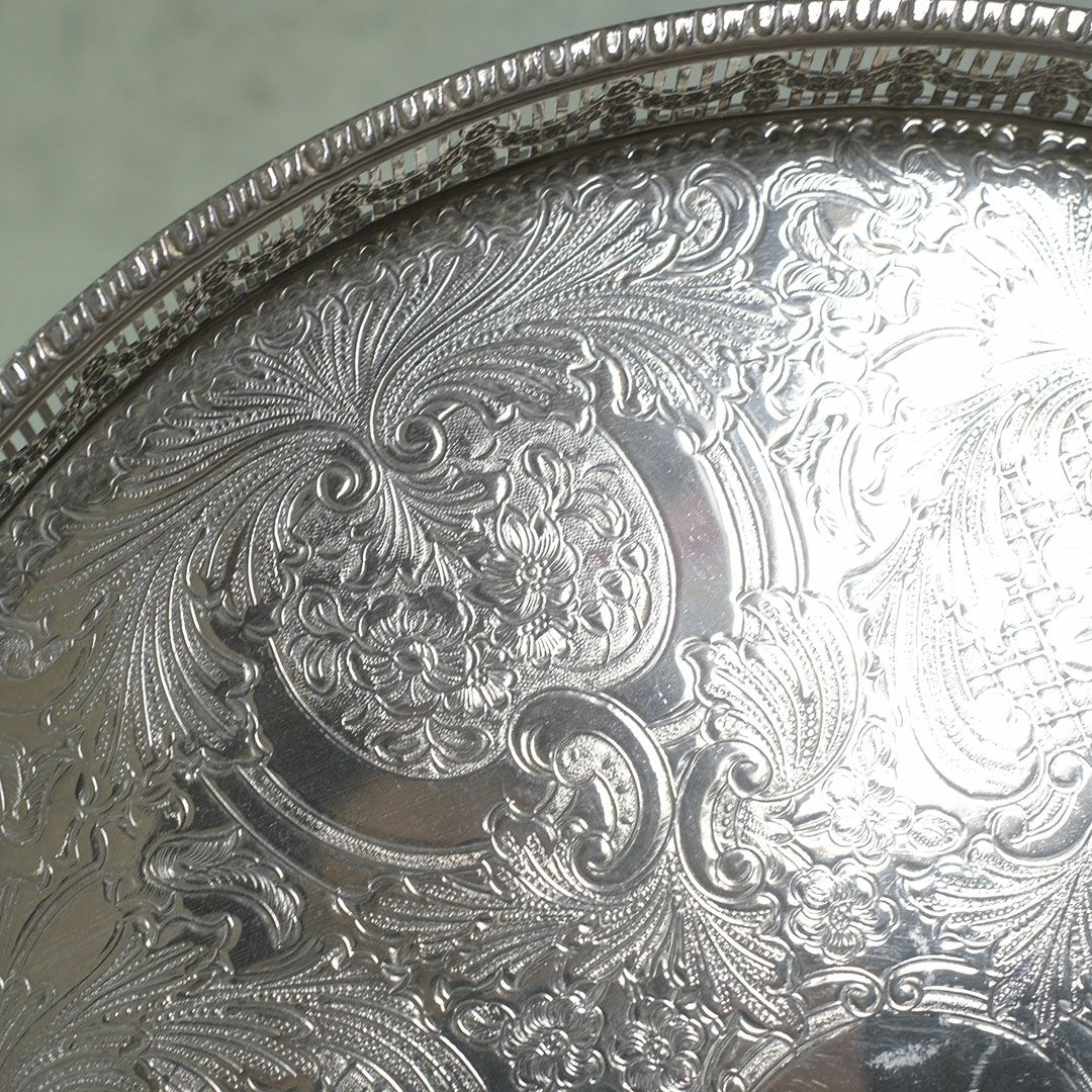 ヴィンテージ シルバープレートトレイ お盆 イギリス4