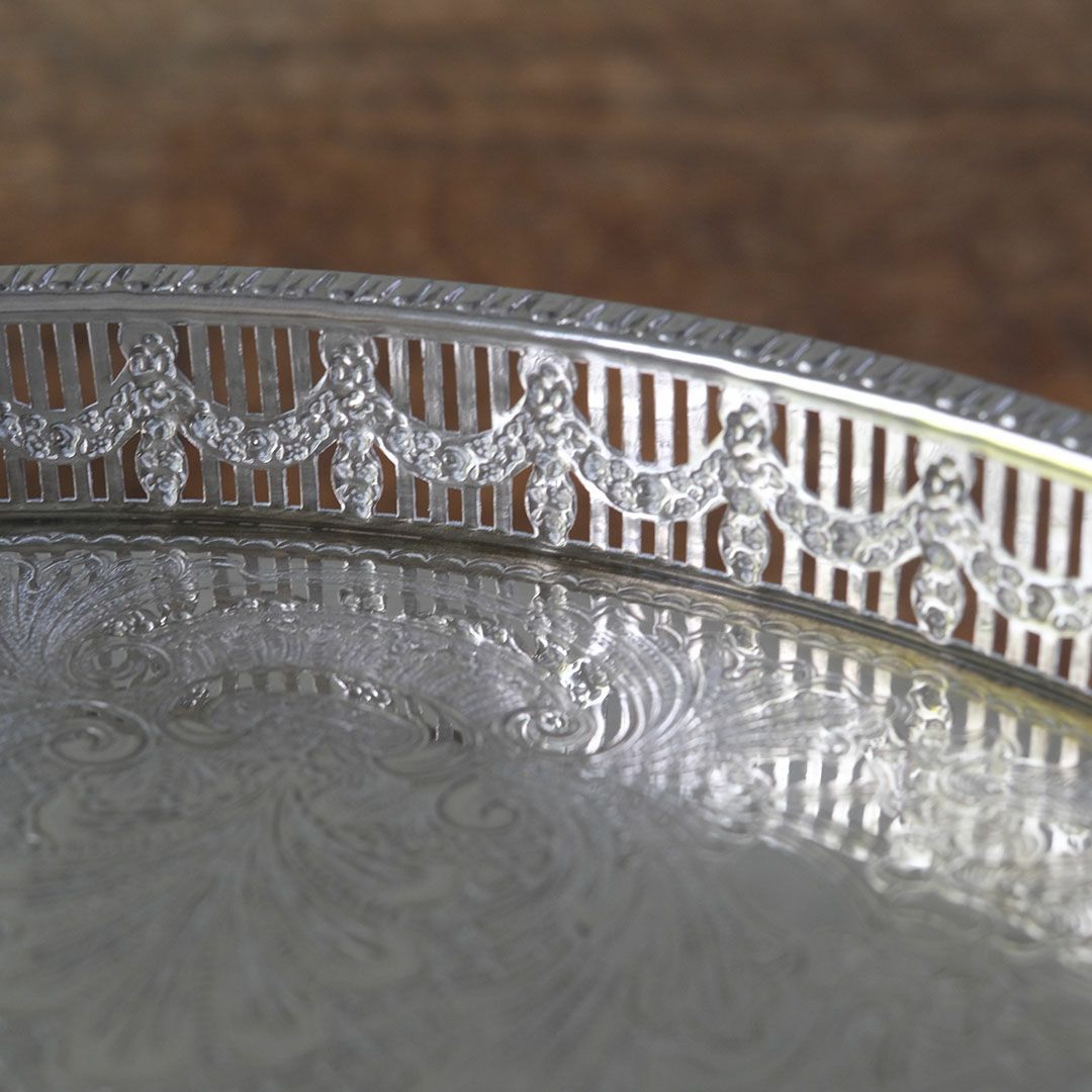 ヴィンテージ シルバープレートトレイ お盆 イギリス5