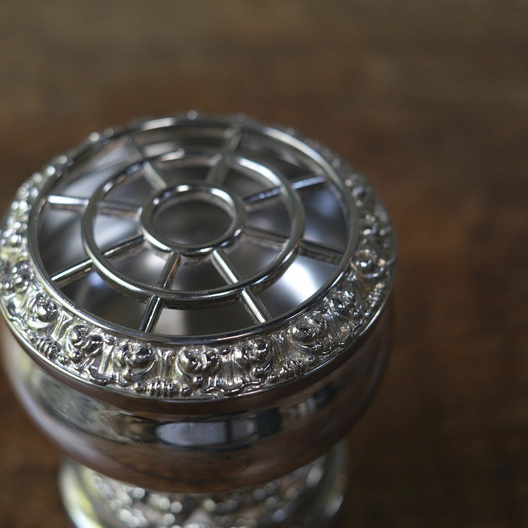 ヴィンテージフラワーボウル シルバープレート イギリス ローズボウル ポプリポット5