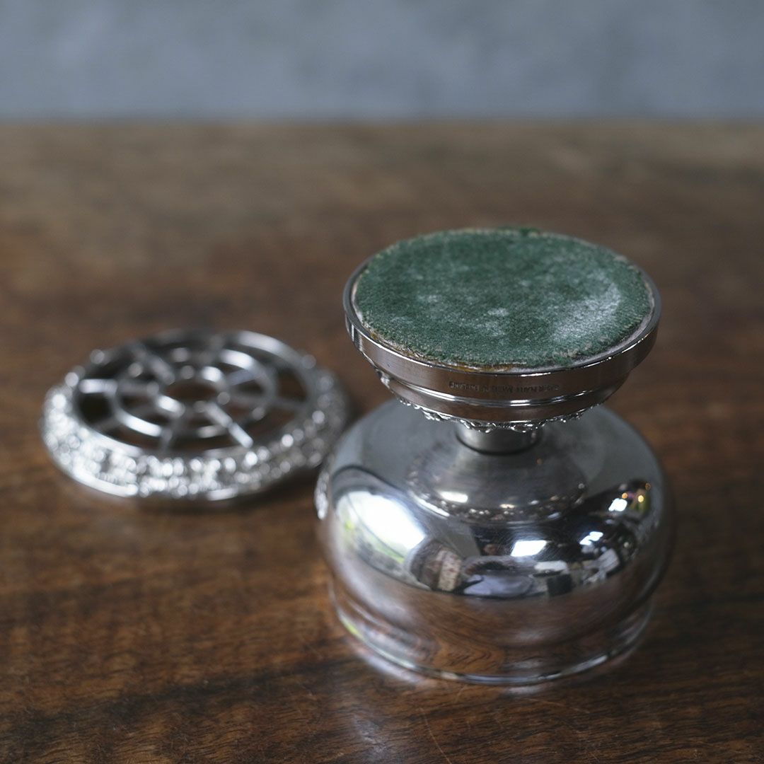 ヴィンテージフラワーボウル シルバープレート イギリス ローズボウル ポプリポット8