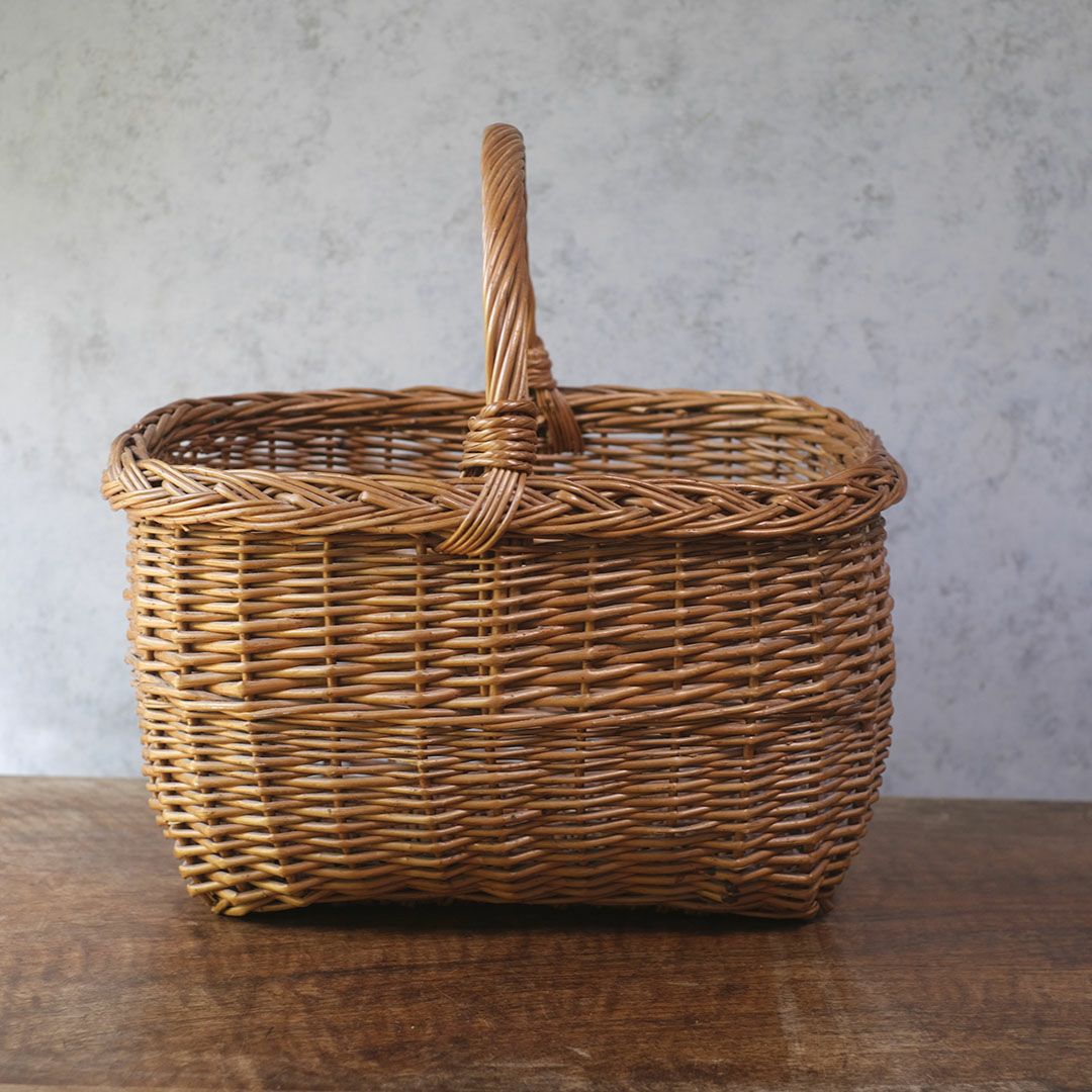 ヴィンテージ ウィッカーバスケット イギリス 手編み籠3