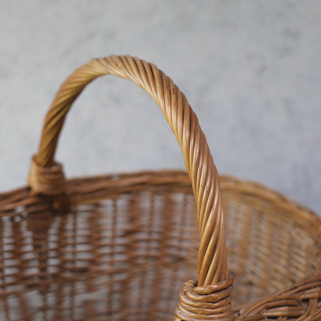 ヴィンテージ ウィッカーバスケット イギリス 手編み籠6