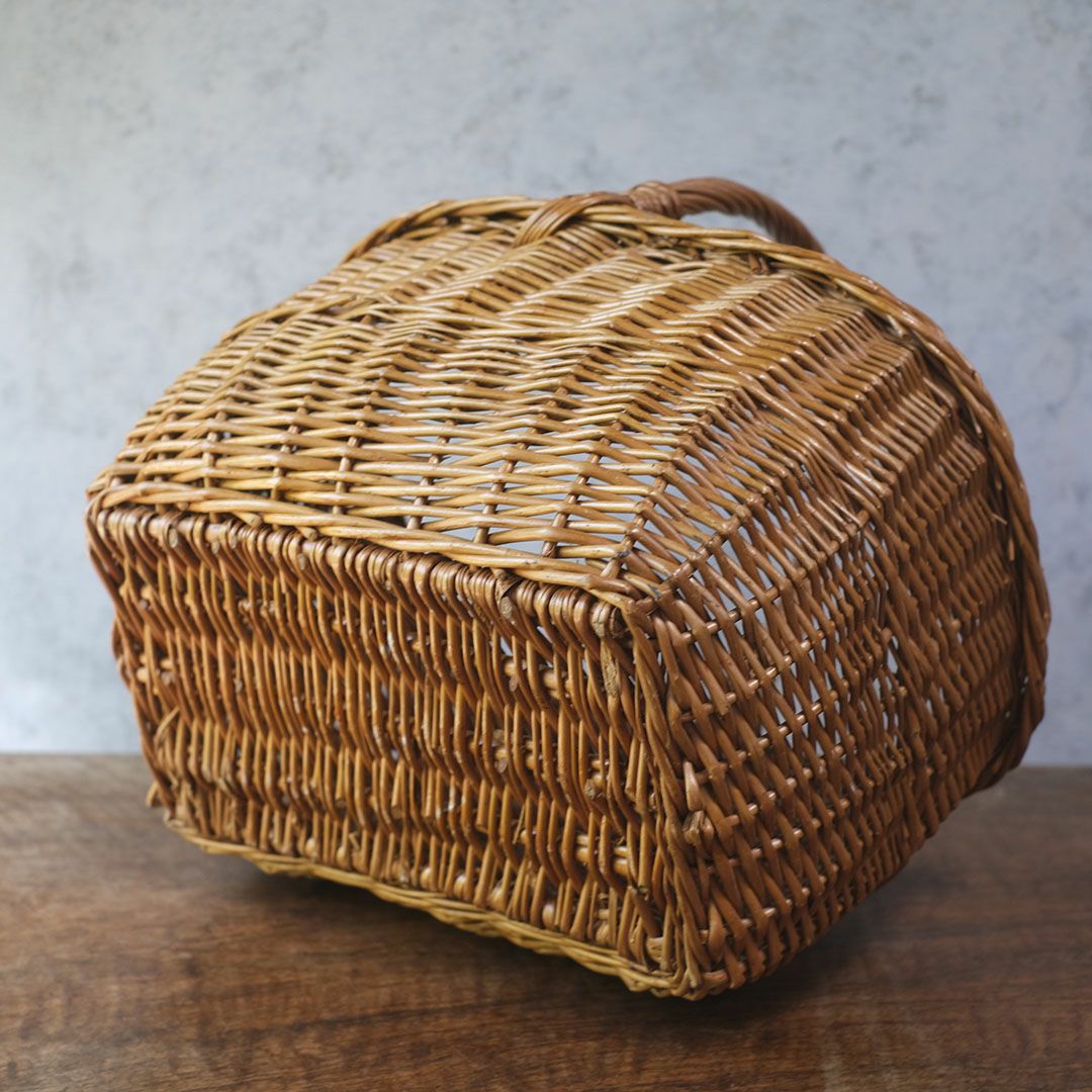 ヴィンテージ ウィッカーバスケット イギリス 手編み籠8