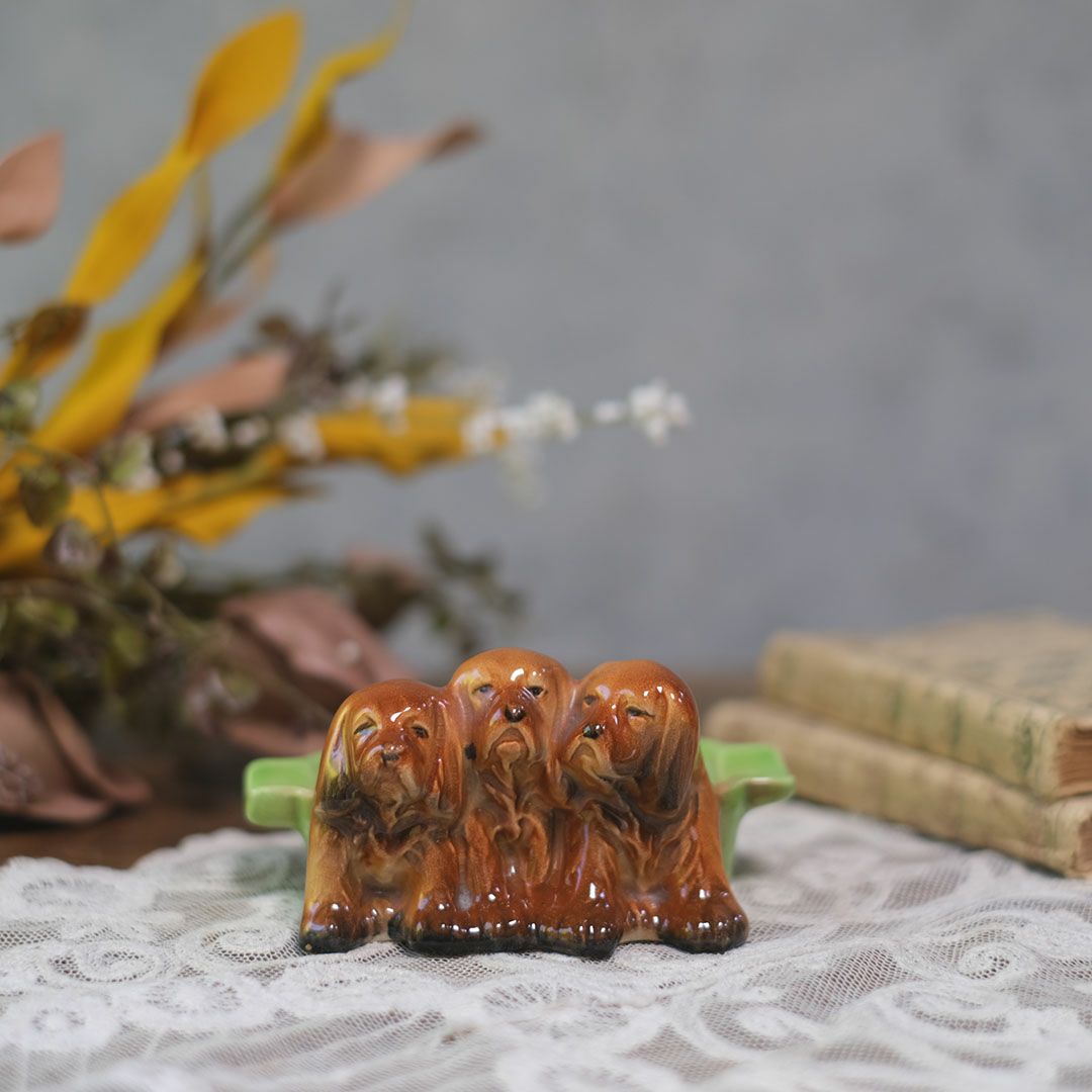 ヴィンテージフィギュリン BESWICK ベスウィック 犬の小物入れ イギリス 陶器