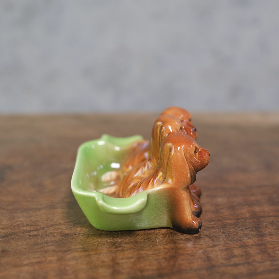 ヴィンテージフィギュリン 犬の小物入れ イギリス 陶器2