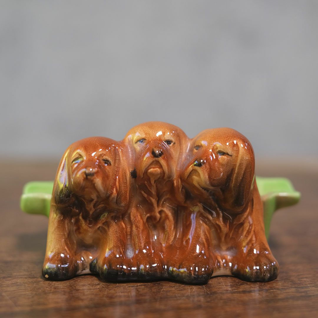 ヴィンテージフィギュリン 犬の小物入れ イギリス 陶器5