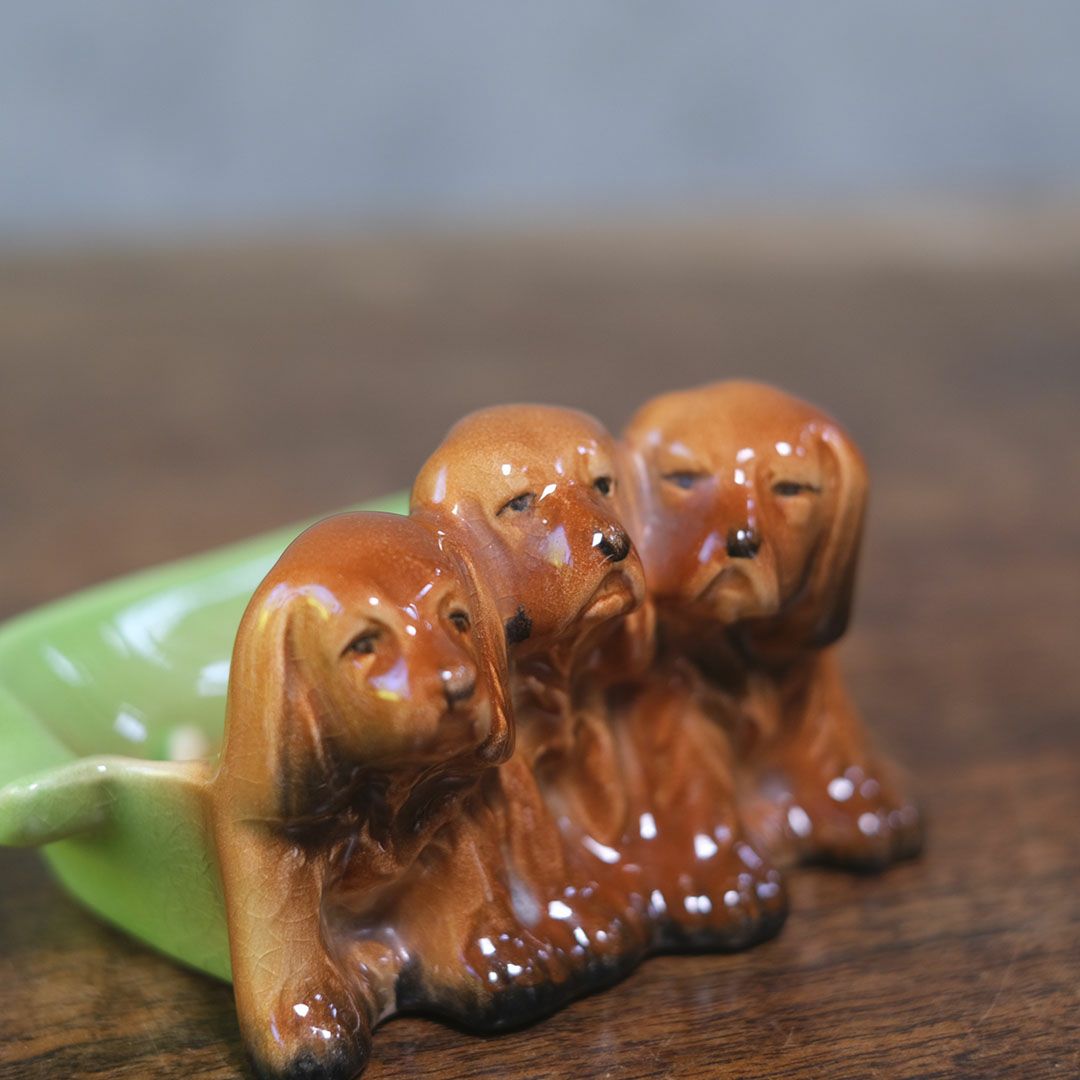 ヴィンテージフィギュリン 犬の小物入れ イギリス 陶器6