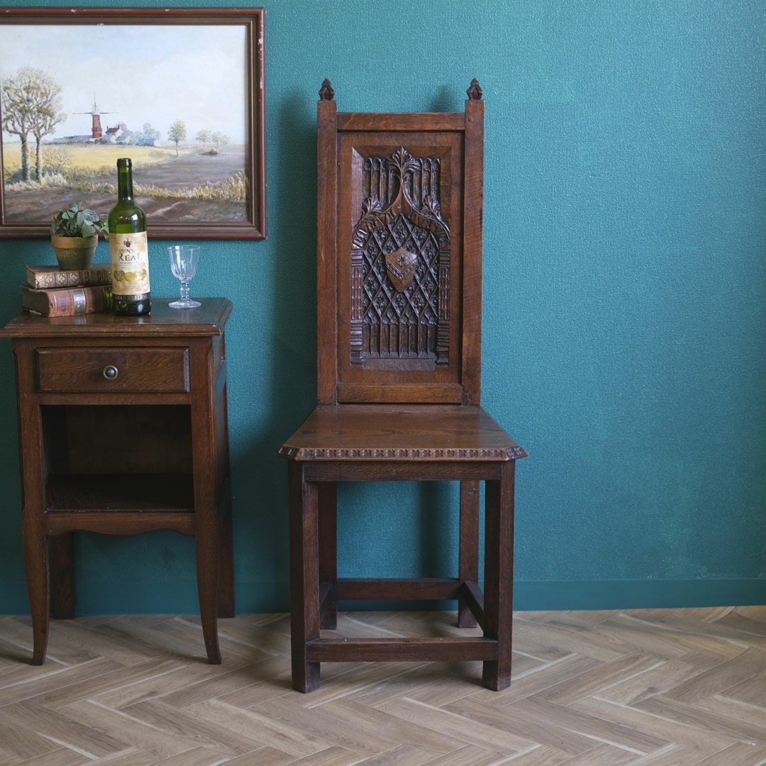 アンティーク 教会の椅子 フランス 歴史ある木製チェア