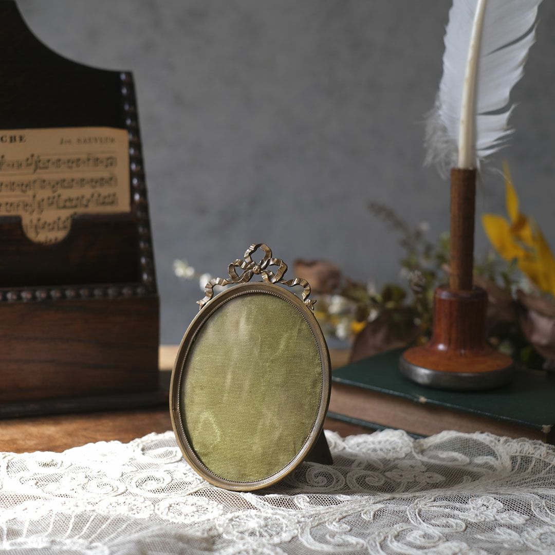 アンティ―クフォトフレーム ロココ フランス リボン装飾