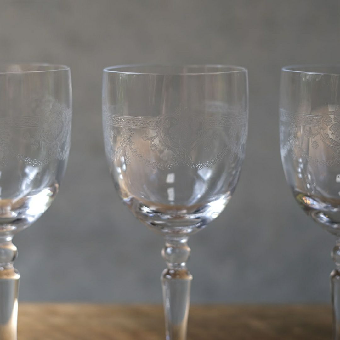 アンティーククリスタルワイングラス Baccarat オールドバカラ Louis XV フランス5