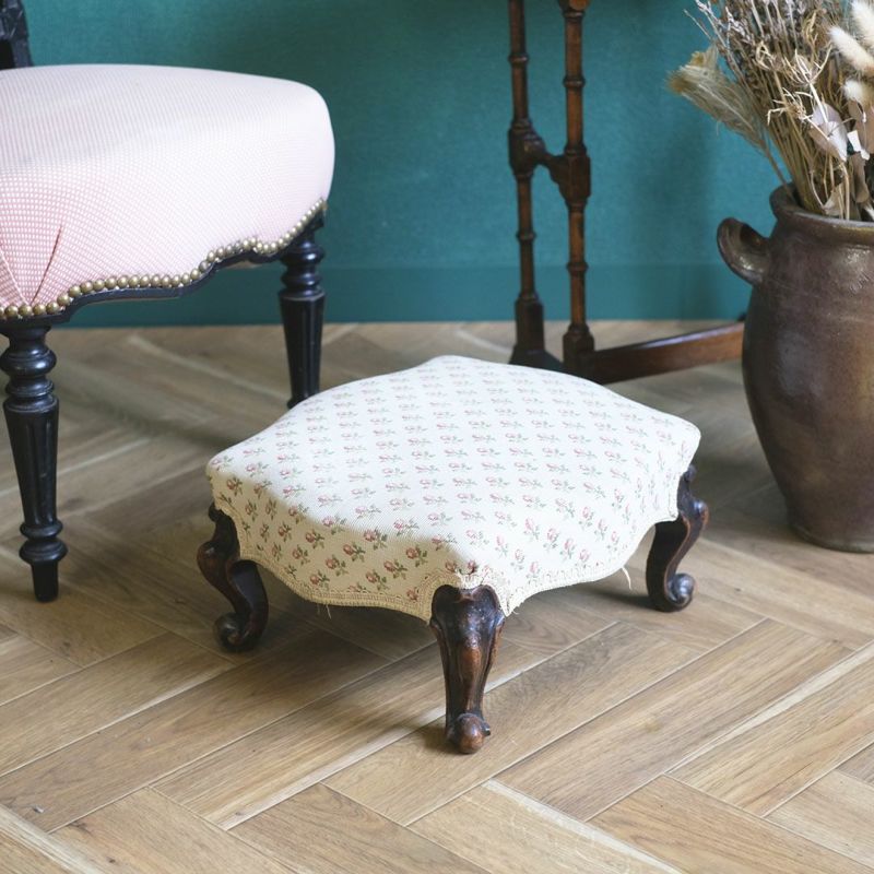 フランスアンティーク　フットスツール アンティーク フットスツール カブリオールレッグ フランスMALTO東京高円寺