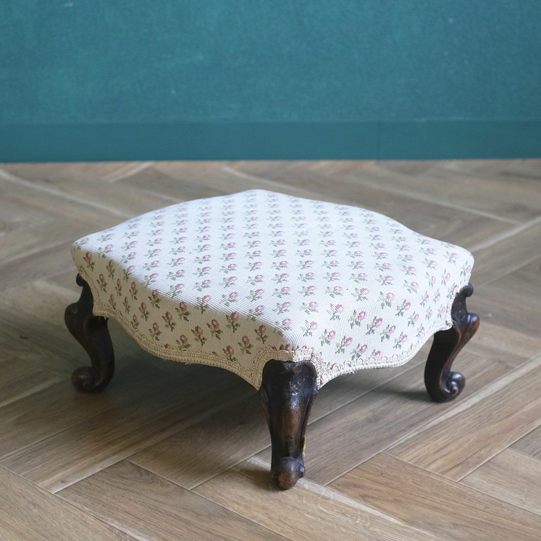 アンティーク フットスツール カブリオールレッグ フランス1