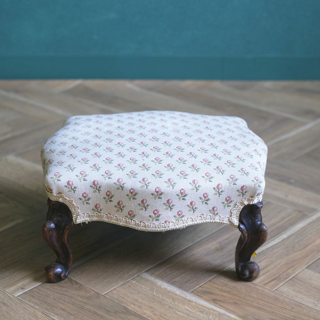 アンティーク フットスツール カブリオールレッグ フランス2