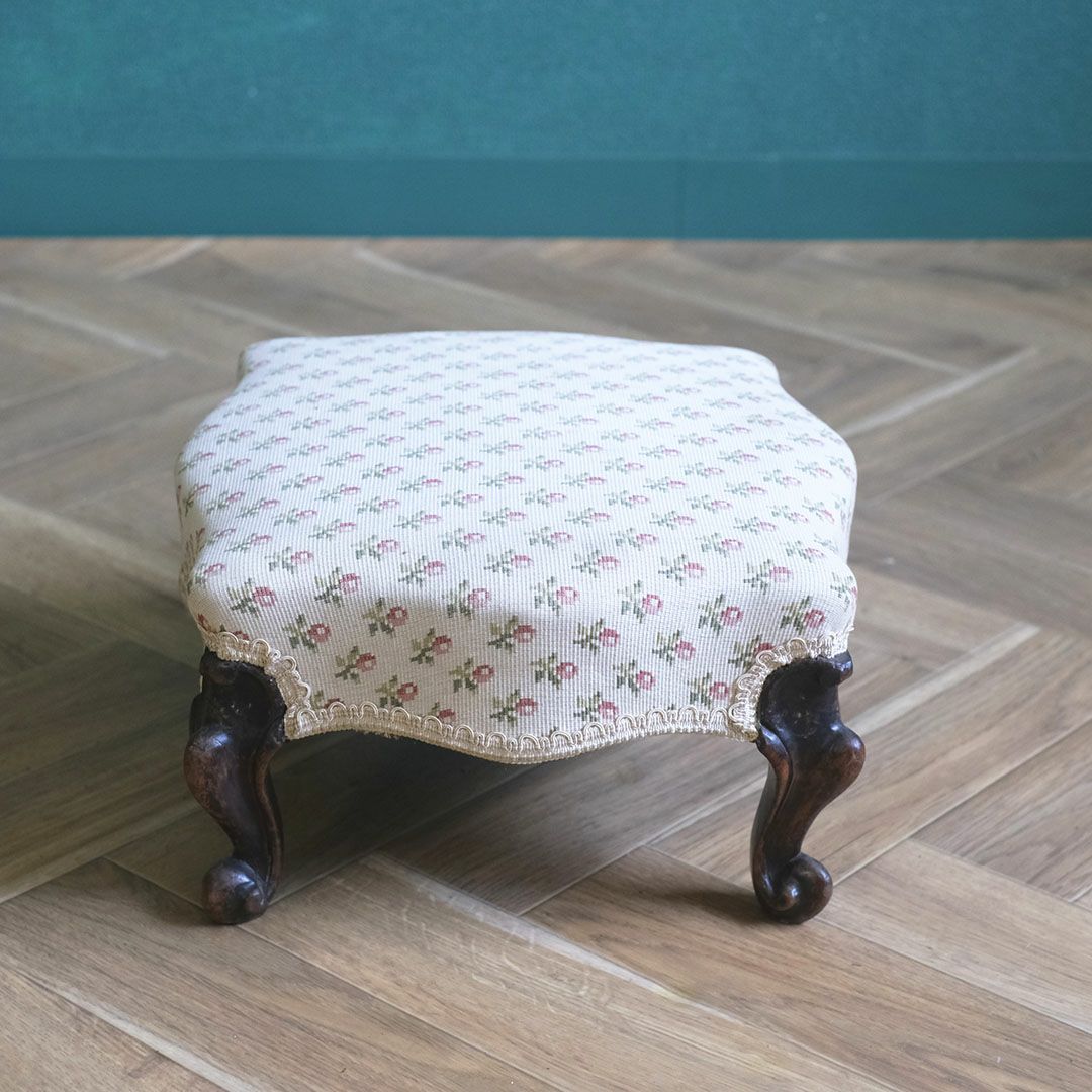 アンティーク フットスツール カブリオールレッグ フランス3