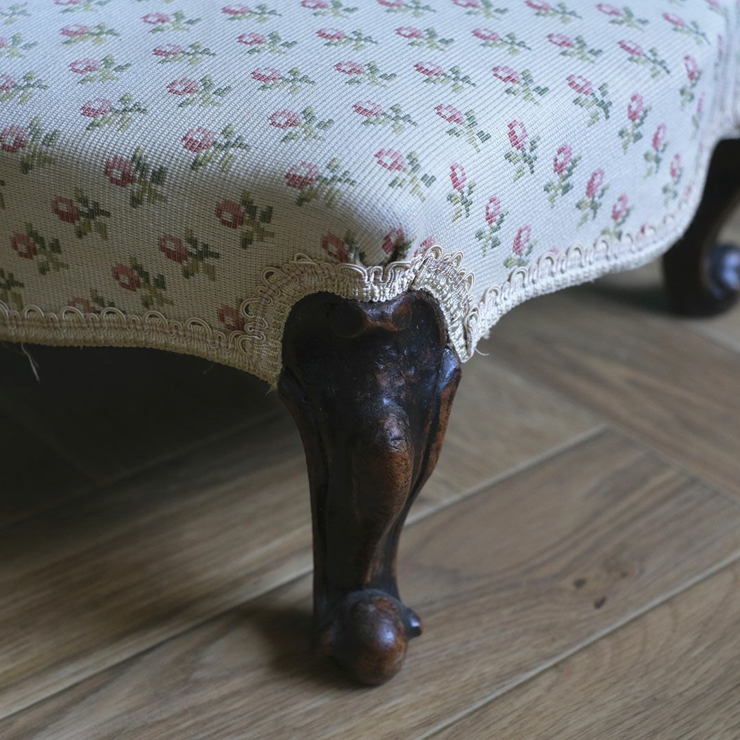 アンティーク フットスツール カブリオールレッグ フランス7