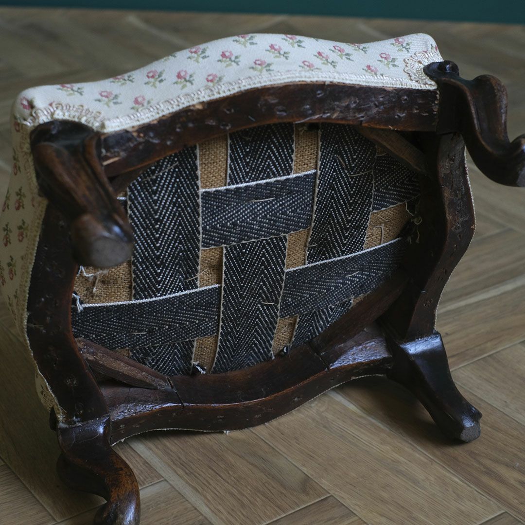 アンティーク フットスツール カブリオールレッグ フランス8