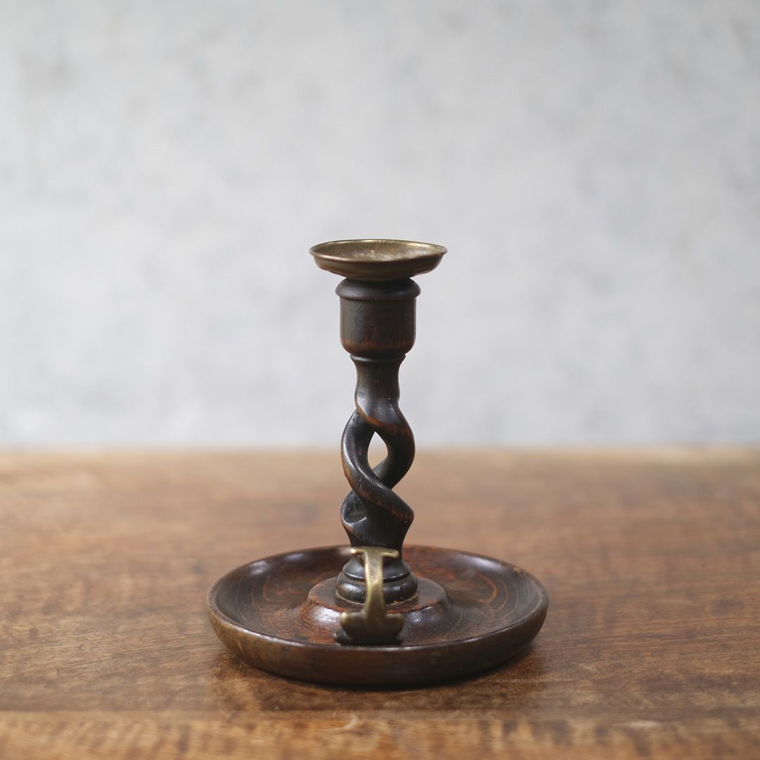 アンティークキャンドルスティック フランス オーク材の燭台 キャンドルスタンド2