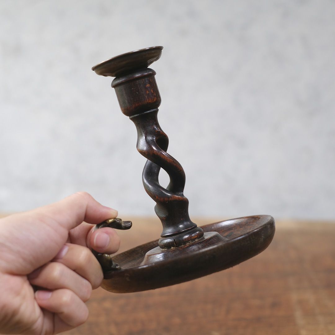 アンティークキャンドルスティック フランス オーク材の燭台 キャンドルスタンド4