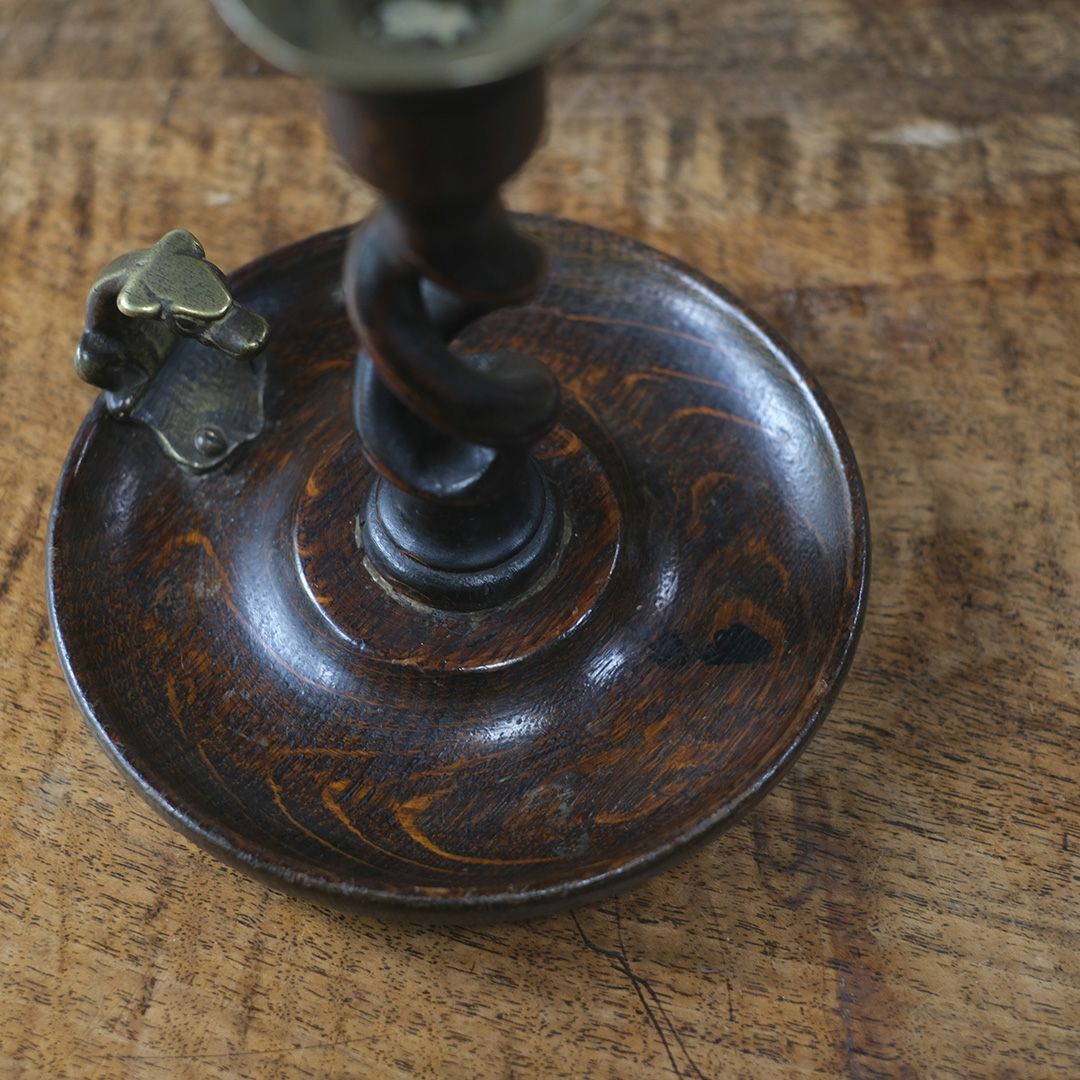 アンティークキャンドルスティック フランス オーク材の燭台 キャンドルスタンド8