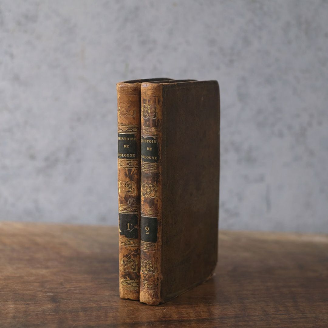 アンティークレザーブック 古書 フランス 革背表紙の本