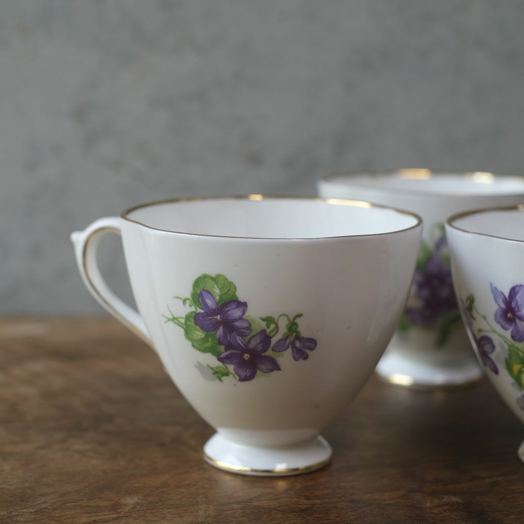 ヴィンテージティーカップトリオ 菫 バイオレット George Stevenson（ジョージ・スティーブンソン）イギリス5