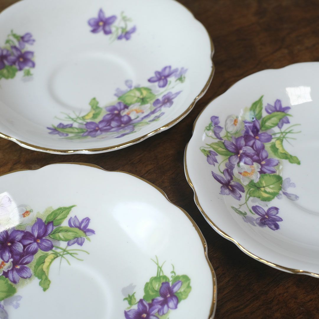 ヴィンテージティーカップトリオ 菫 バイオレット George Stevenson（ジョージ・スティーブンソン）イギリス7