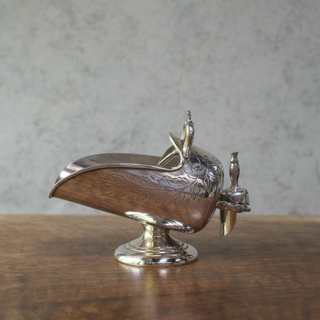 アンティーク シュガースカットル シルバープレート イギリス スプーン付属1