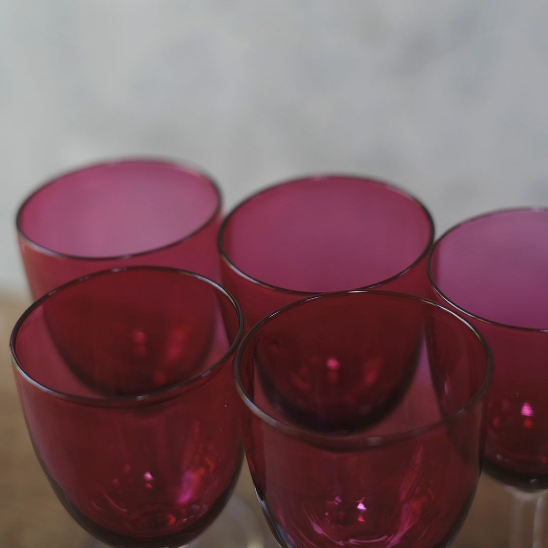 アンティーク クランベリーグラス イギリス アペリティフグラス 食前酒用グラス/アンティーク食器5