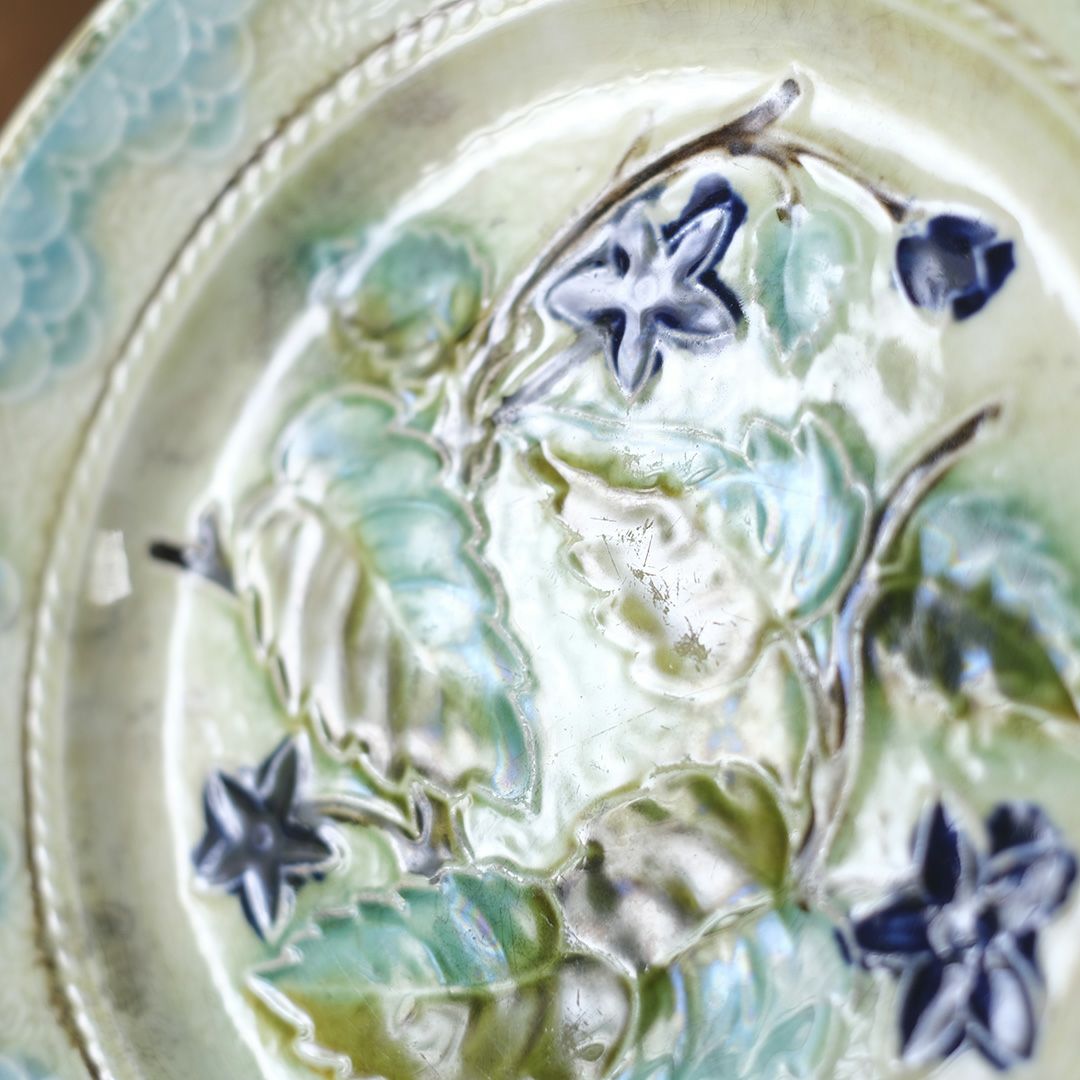 アンティーク バルボティーヌプレート フランスロレーヌのマジョリカ焼きのお皿/アンティーク食器4