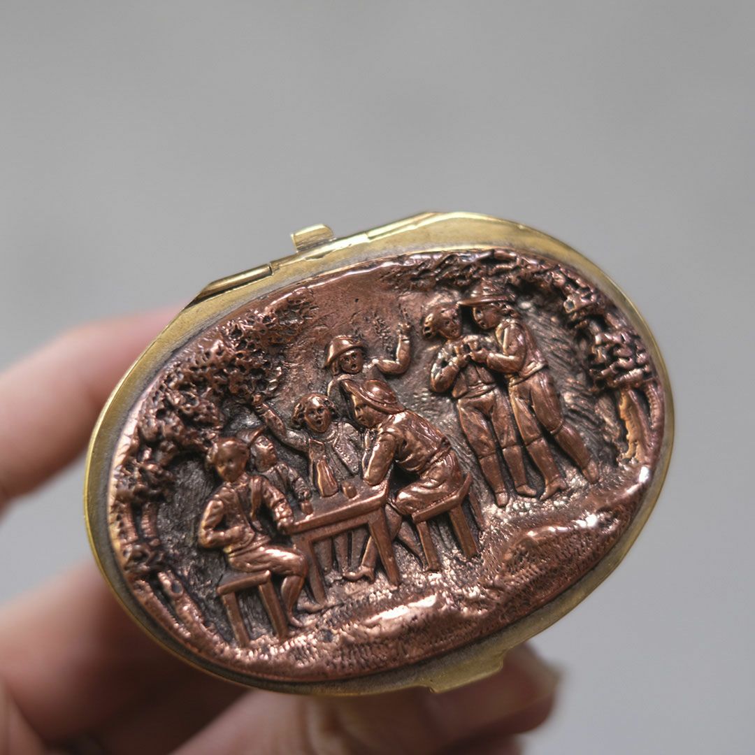 アンティークジュエリーケース シルク 絹 工芸細工4