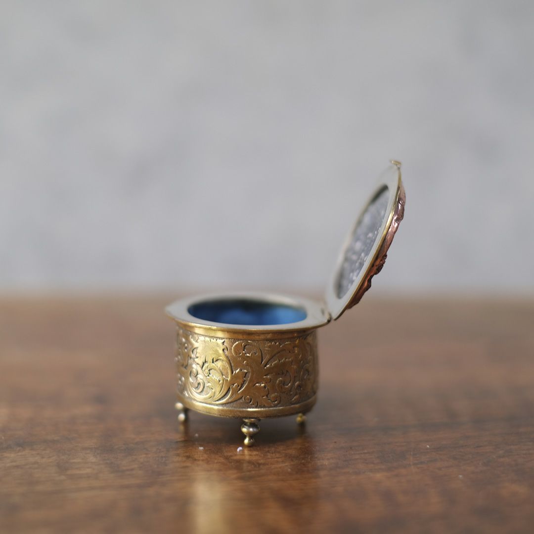 アンティークジュエリーケース シルク 絹 工芸細工6