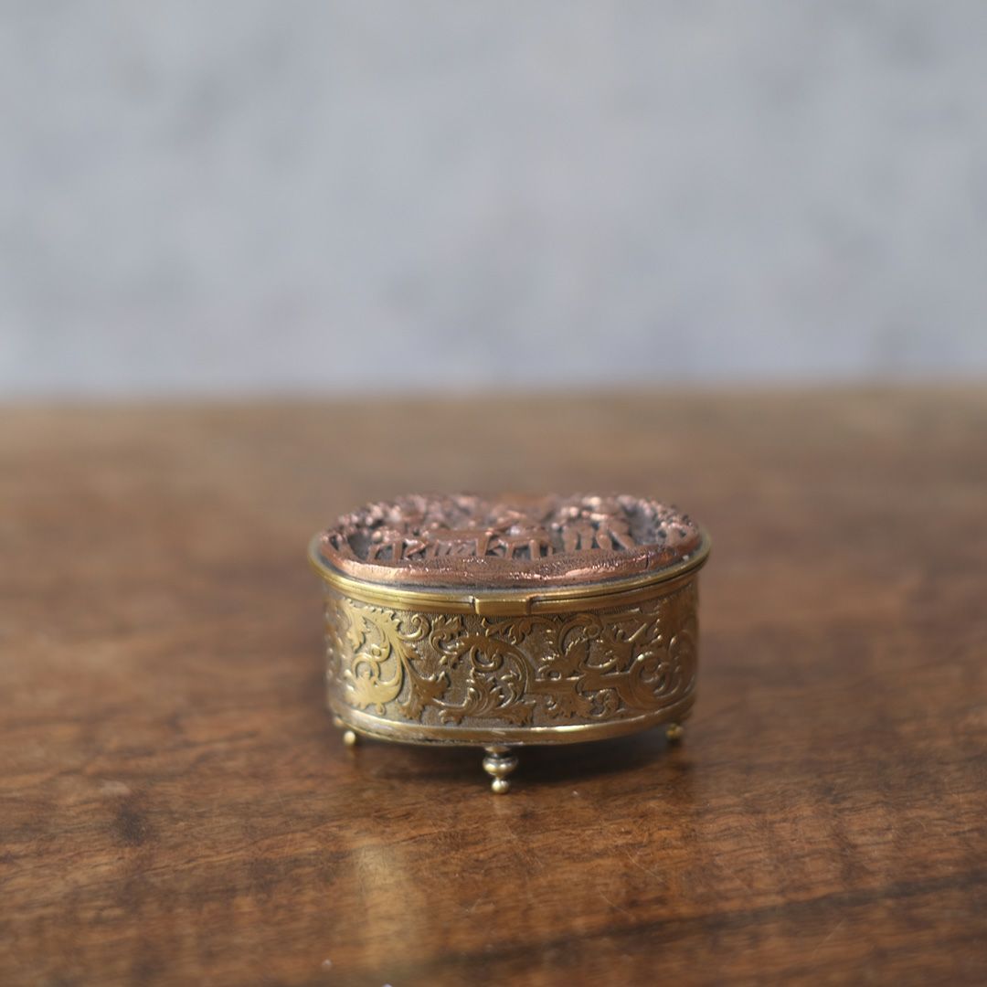 アンティークジュエリーケース シルク 絹 工芸細工8